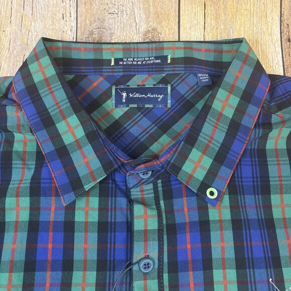 William Murray Golf Button Down Up Shirt Tartan Plaid Mens XXL 2XL NEW NWT - Picture 4 of 9